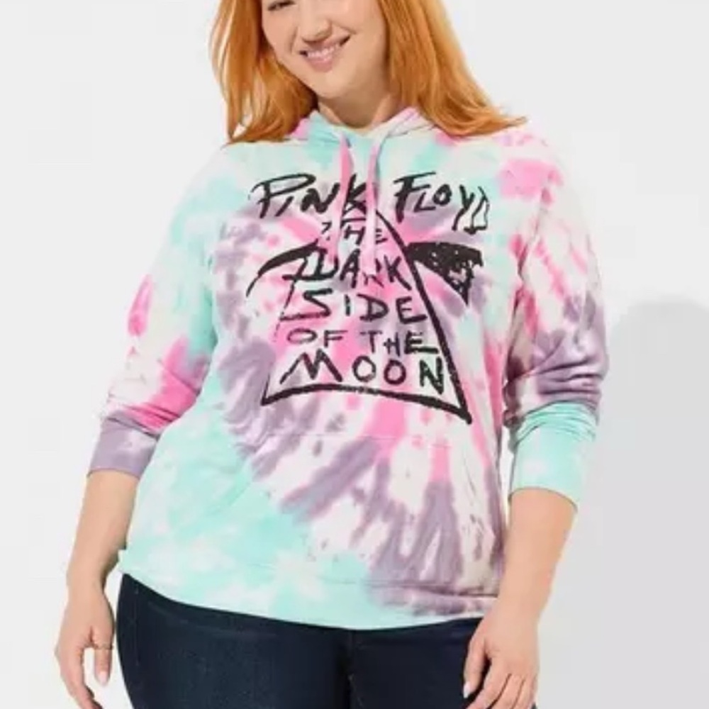 TORRID | Women’s Pink Floyd Cozy Fleece Tie-Dye Hoodie | Plus Size